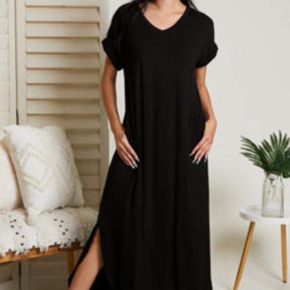Rae Mode Floor Length T-Shirt Dress